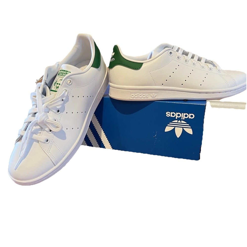 Adidas Originals Men Stan Smith Shoes Sz 8 White Sneaker Leather Casual Athletic - Picture 3 of 15